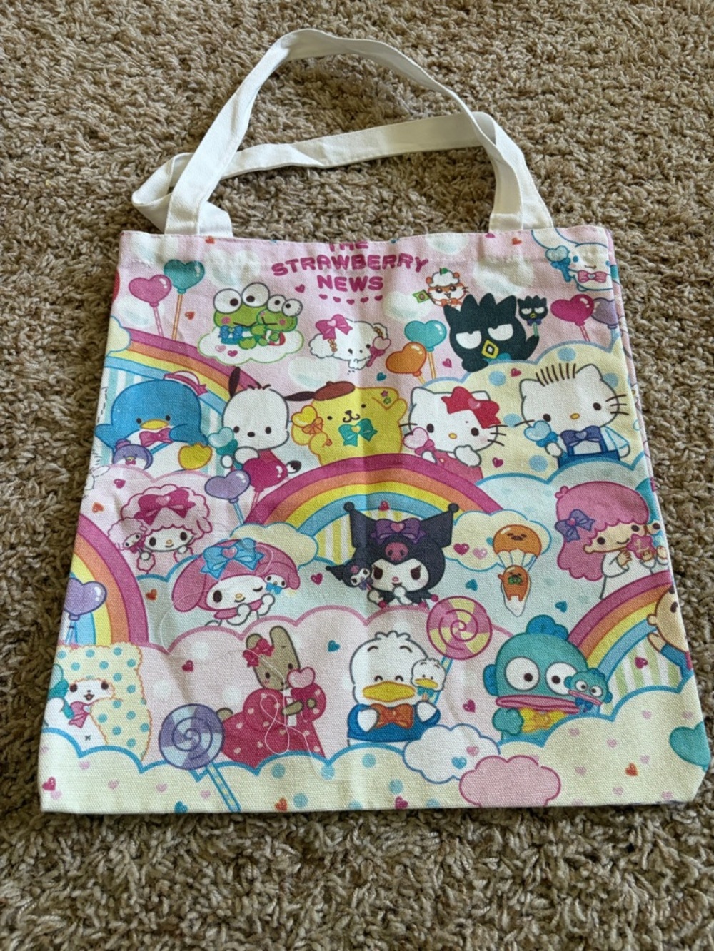 Sanrio Pastel Rainbow Character Tote